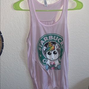 Starbucks unicorn tank top